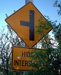 Hidden intersection sign